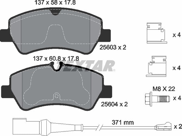 Textar Brake Pad Set - 2560303