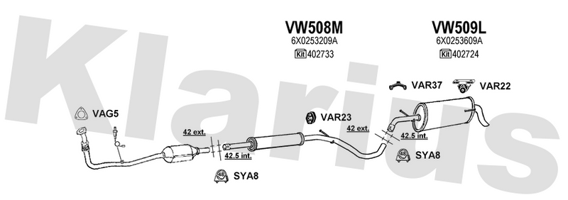 Klarius VW508M - Box With Centre Pipe  - Fits Seat Arosa 1.0i