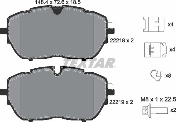 Textar Brake Pad Set - 2221801