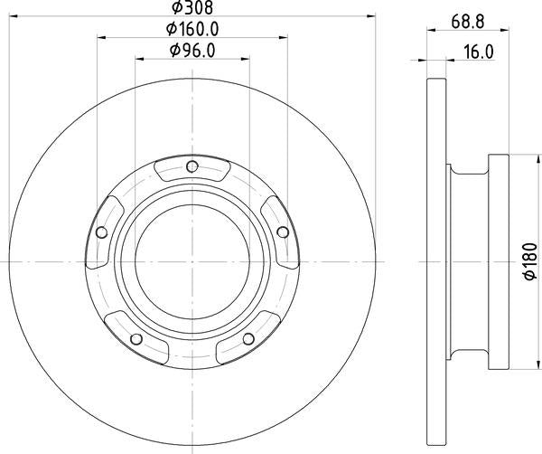 Mintex Brake Discs fits -Ford V308:5 MDC2692 (also fits other vehicles)
