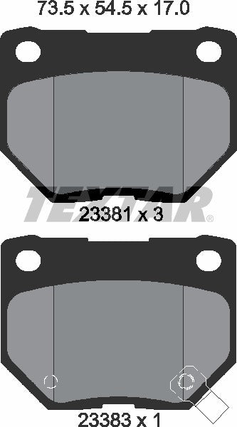 Textar Brake Pad Set - 2338102