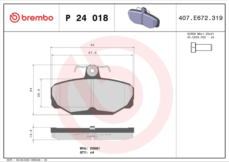 Brembo Brake Pad Set - P24018