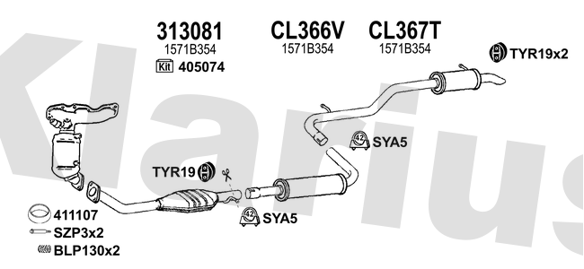 Klarius 313081 - Catalyst Type Approved Withpip  - Fits Mitsubishi Mirage / SpaceStar VI 1.2