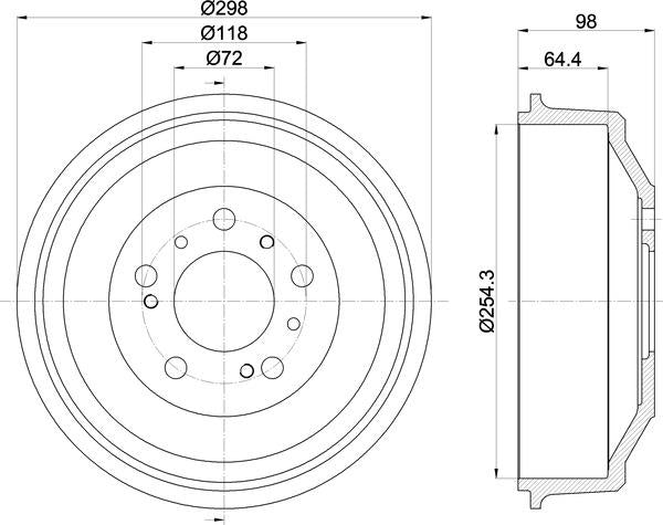 Mintex Brake Drum (Single) fits -Alfa Romeo Citroën Fiat Peugeot MBD041 (also fits other vehicles)