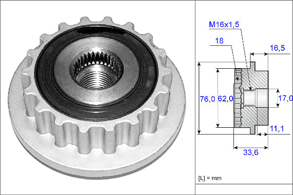 INA Alternator Freewheel Clutch - Part No - 535011810