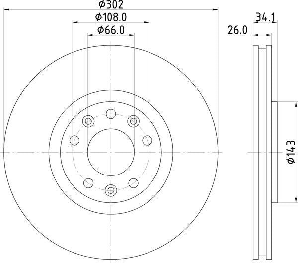 Mintex Brake Discs fits -Peugeot V266:5 MDC2609 (also fits other vehicles)