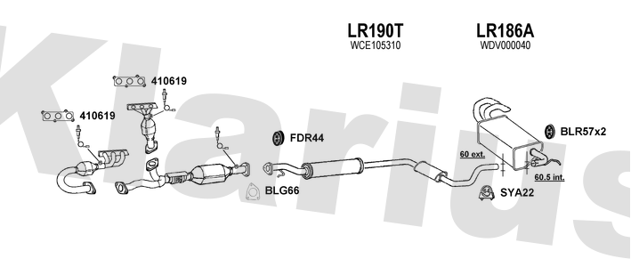 Klarius LR190T - Box With Centre Pipe  - Fits Land Rover Freelander 2.5i