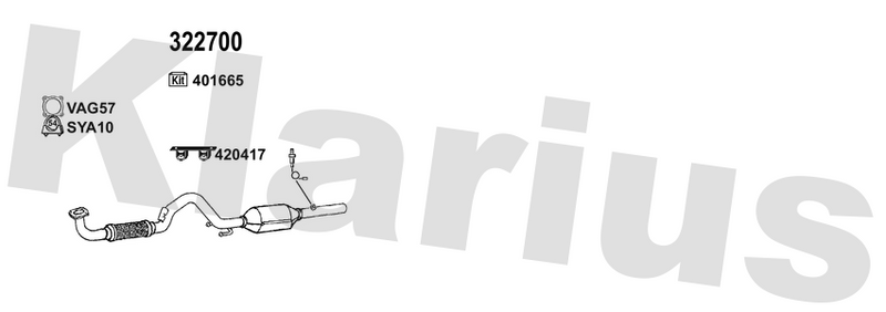 Klarius 322700 - Catalyst Type Approved Withpip  - Fits Seat Leon 1.6i
