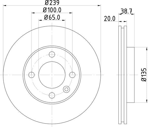 Mintex Brake Discs fits -Audi Seat VW V284:5 MDC365 (also fits other vehicles)