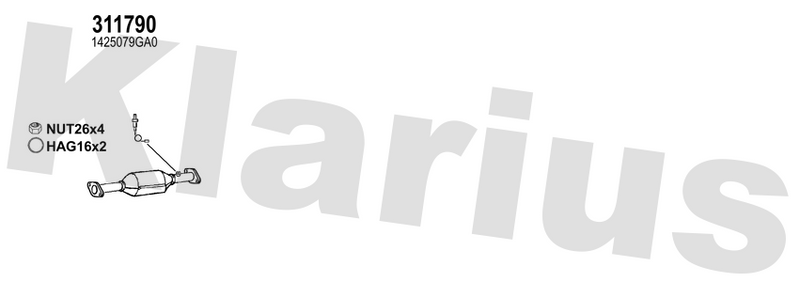 Klarius 311790 - Catalyst Type Approved  - Fits Suzuki Alto 1.1i