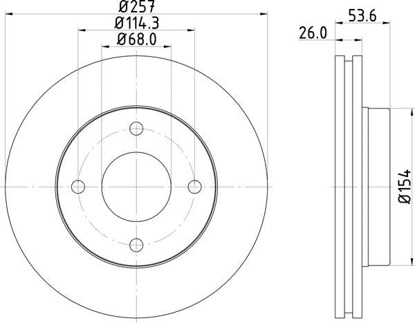 Mintex Brake Discs fits -Nissan V302:5 MDC2495 (also fits other vehicles)
