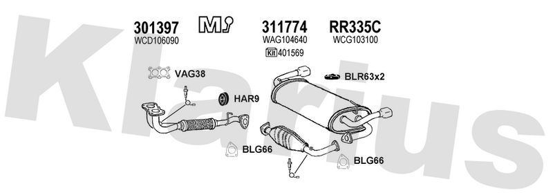 Klarius 301397 - Front Pipe For Cat  - Fits Rover MGF 1.6,1.8i