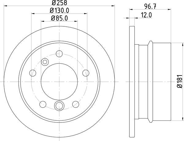 Mintex Brake Discs fits -MercedesBenz Puch VW S258:5 MDC1074 (also fits other vehicles)