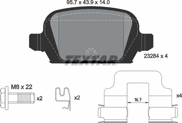 Textar Brake Pad Set - 2328404