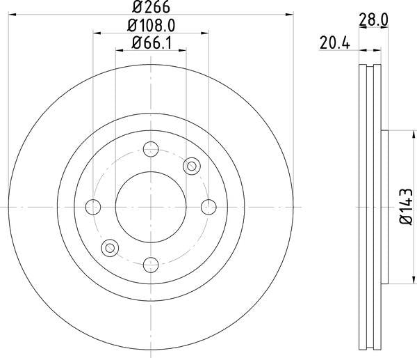 Mintex Brake Discs fits -Citroën Peugeot V254:5 MDC990C (also fits other vehicles)