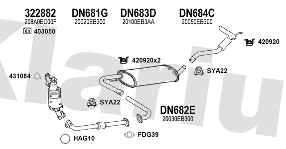 Klarius 322882 - Catalyst Type Approved Withpip  - Fits Nissan Navara 2.5DCi