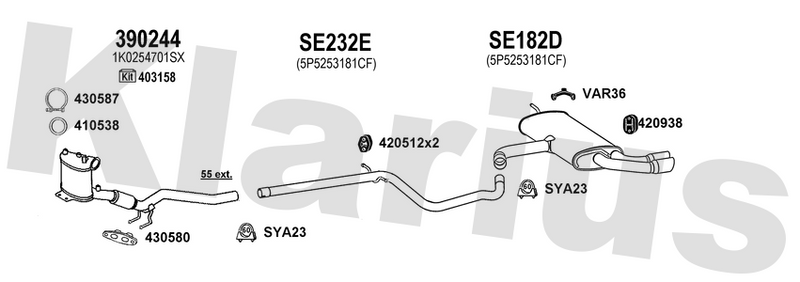 Klarius 390207 - Catalyst & Dpf Combined  - Fits Seat Leon 2.0TDi