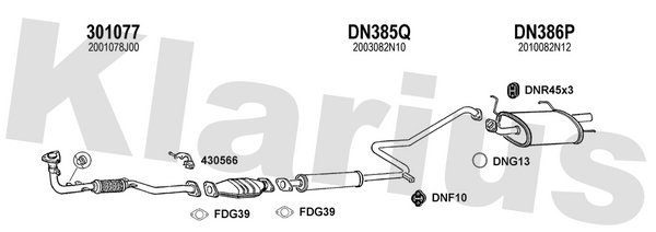 Klarius 301077 - Front Pipe For Cat  - Fits Nissan Primera 2.0i