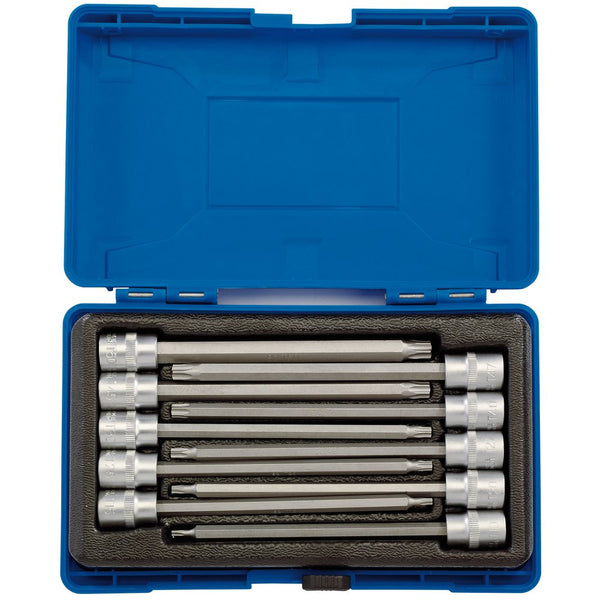 Draper TX-STAR Long Socket Bit Set, 3/8" Sq Dr, 150mm (10 Piece)