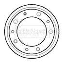 Borg & Beck Brake Drum (Single) -BBR7029