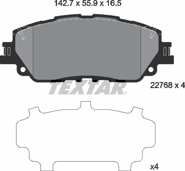 Textar Brake Pad Set - 2276801