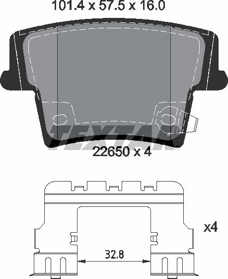 Textar Brake Pad Set - 2265001