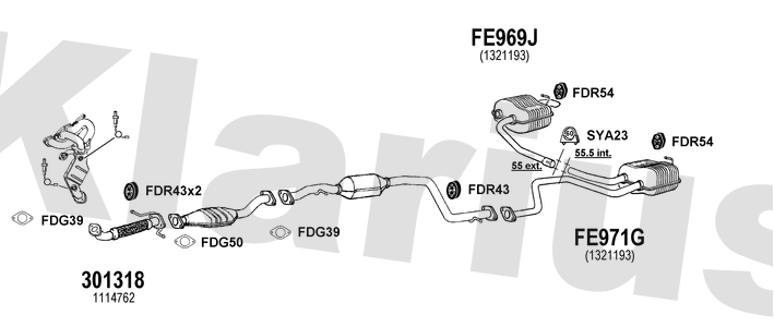 Klarius 301318 - Front Pipe For Cat  - Fits Ford Mondeo 1.8i