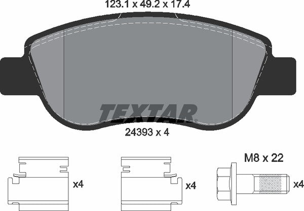 Textar Brake Pad Set - 2439301