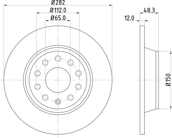 Mintex Brake Discs fits -Audi Seat Skoda VW V280:4 MDC1698C (also fits other vehicles)