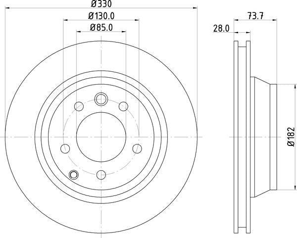 Mintex Brake Discs fits -Audi Porsche VW V336:5 MDC1612C (also fits other vehicles)