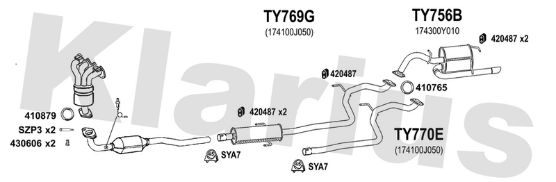 Klarius TY769G - Catalyst Repair Pipe  - Fits Toyota Yaris 1.33VVTi