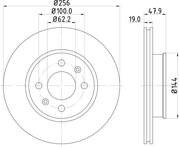 Mintex Brake Discs fits -Hyundai V241:4 MDC1723 (also fits other vehicles)