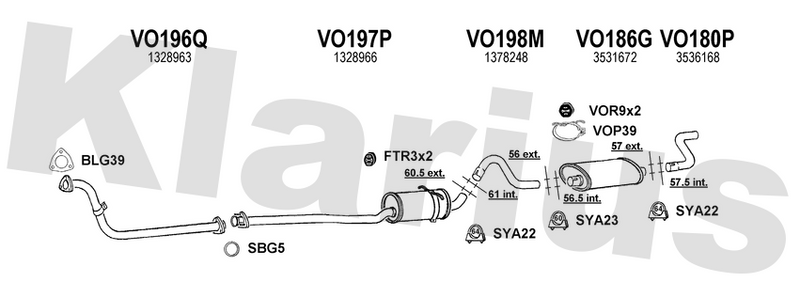 Klarius VO196Q - Front Pipe  - Fits Volvo 740 2.4TD