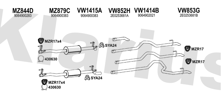 Klarius MZ844D - Box With Centre Pipe  - Fits Mercedes Sprinter 2.2CDi