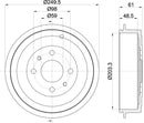 Mintex Brake Drum (Single) fits -Alfa Romeo Fiat MBD051 (also fits other vehicles)