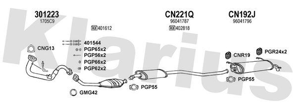 Klarius 301223 - Front Pipe For Cat  - Fits Citroen ZX 1.4i