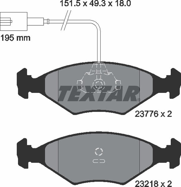 Textar Brake Pad Set - 2377601
