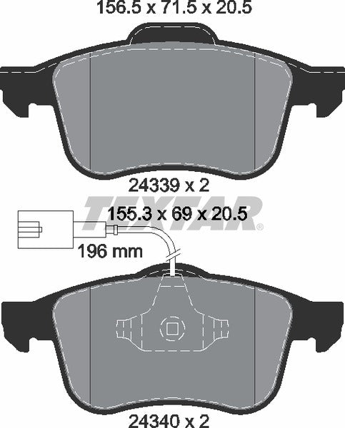 Textar Brake Pad Set - 2433901