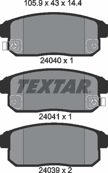 Textar Brake Pad Set - 2404001