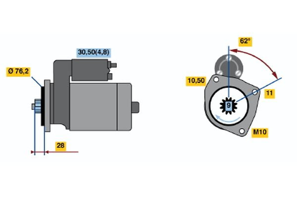 Bosch Starter Part No - 0001125521