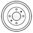 Borg & Beck Brake Drum (Single) -BBR7028