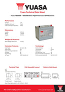 Yuasa 12V 75Ah 650A Silver High Performance SMF Battery - YBX5068 - 4 Year Warranty