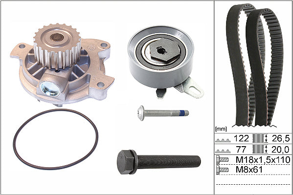 INA Water Pump & Timing Belt Set - Part No - 530040630