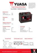 Yuasa YBX3096 - 3096 SMF Car Battery - 4 Year Warranty