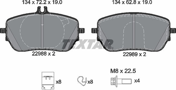 Textar Brake Pad Set - 2298801