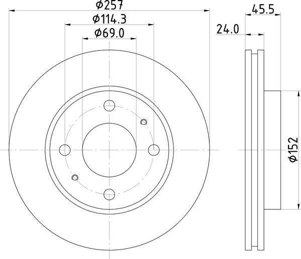 Mintex Brake Discs fits -Hyundai Kia S303:5 MDC1512 (also fits other vehicles)