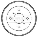 Borg & Beck Brake Drum (Single) -BBR7202
