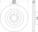 Mintex Brake Discs fits -Seat S262:4 MDC1851 (also fits other vehicles)