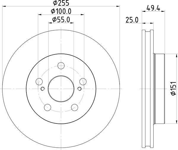 Mintex Brake Discs fits -Toyota V288:4 MDC2858C (also fits other vehicles)