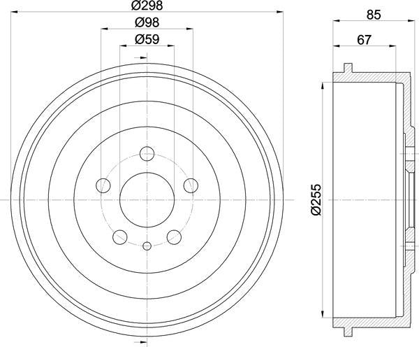 Mintex Brake Drum (Single) fits -Citroën Fiat Peugeot MBD034 (also fits other vehicles)
